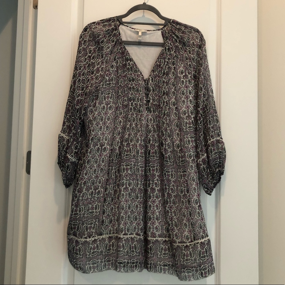 Joie | Sevigny Printed Silk Dress - Pink, Blue, Green and White - Picture 10 of 13